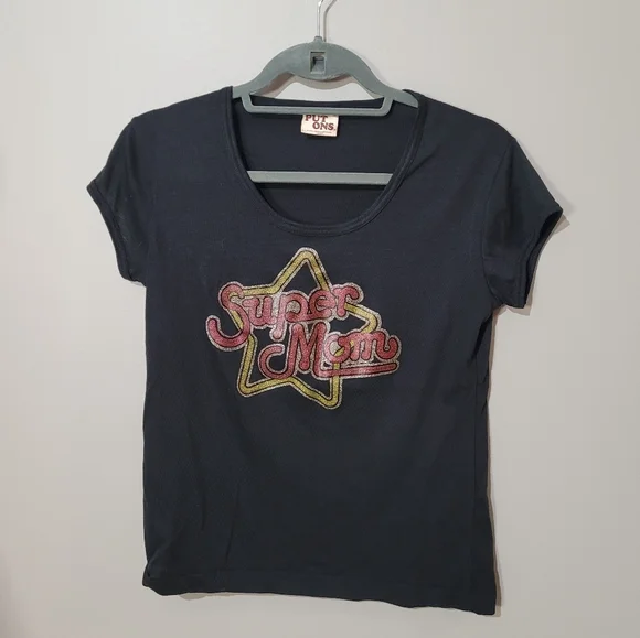 1970s Super Mom Glitter print tee - Picture 10 of 11